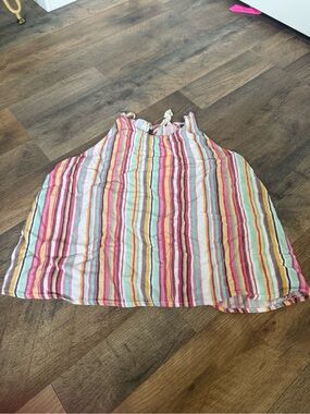 Source Unknown Multicolor Striped Halter Top — Pink, Yellow, Green, Blue, White